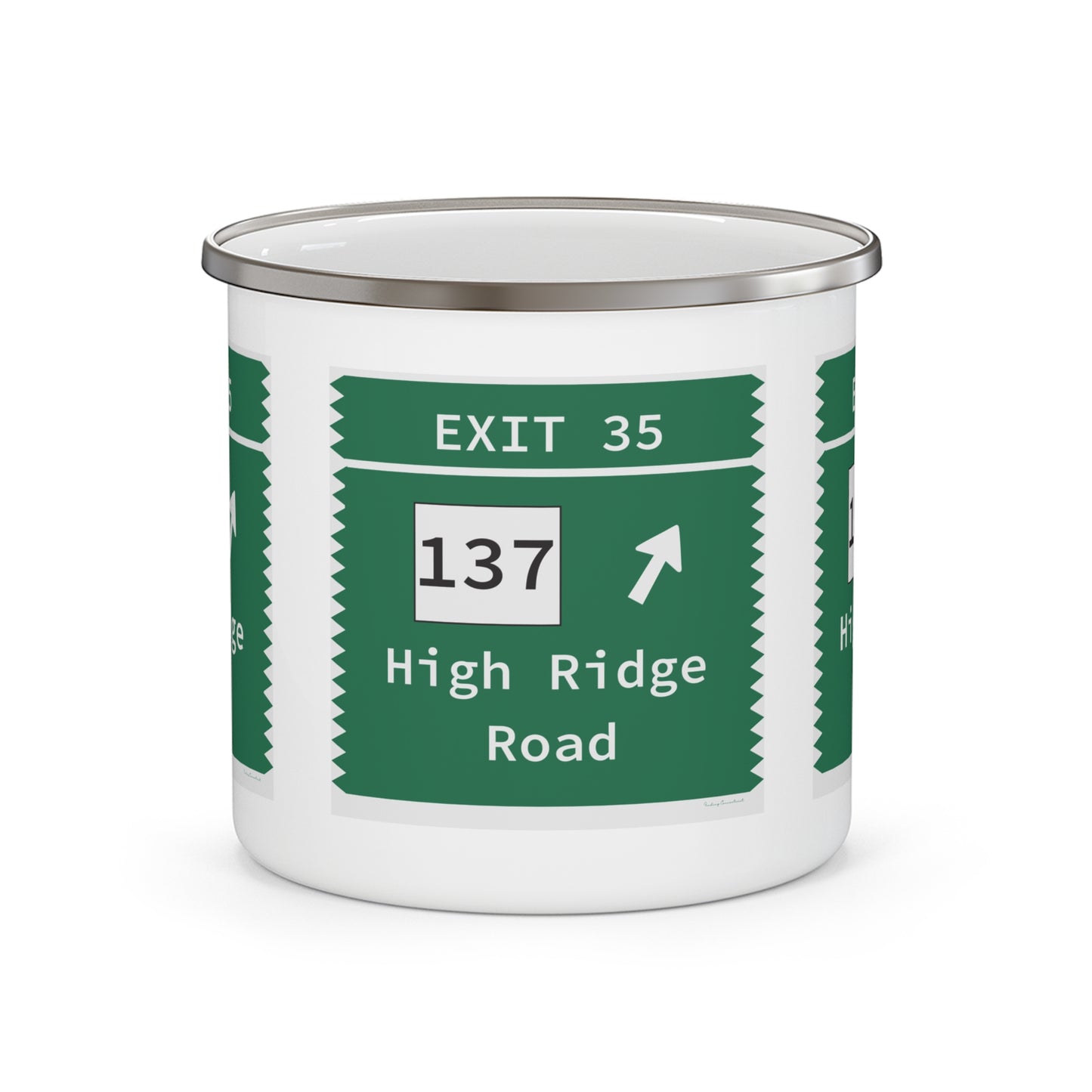 Vintage Merritt Parkway Exit 35 Sign Enamel Camping Mug