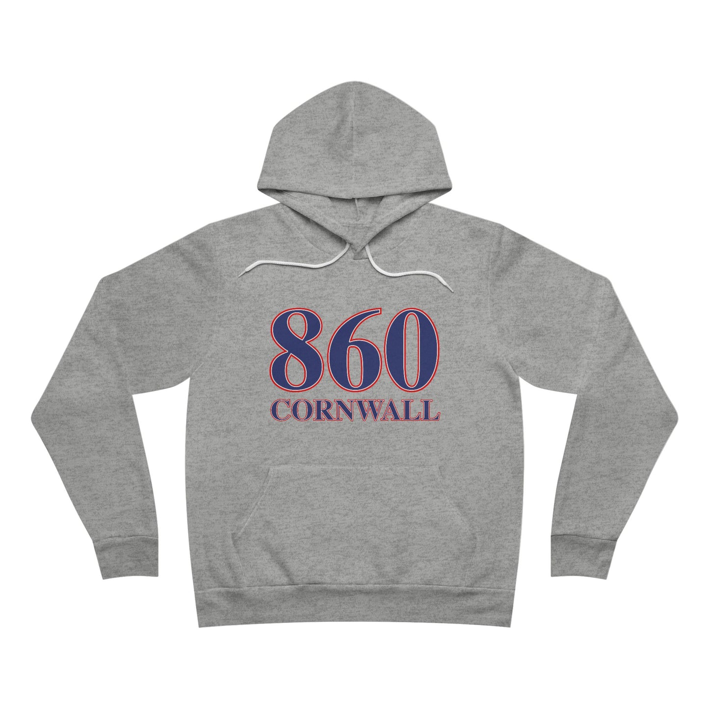 860 Cornwall Red White & Blue Unisex Sponge Fleece Pullover Hoodie