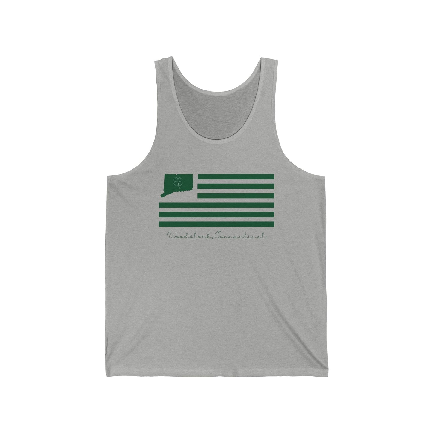 Woodstock Connecticut St. Patrick’s Day Flag Unisex Jersey Tank Top