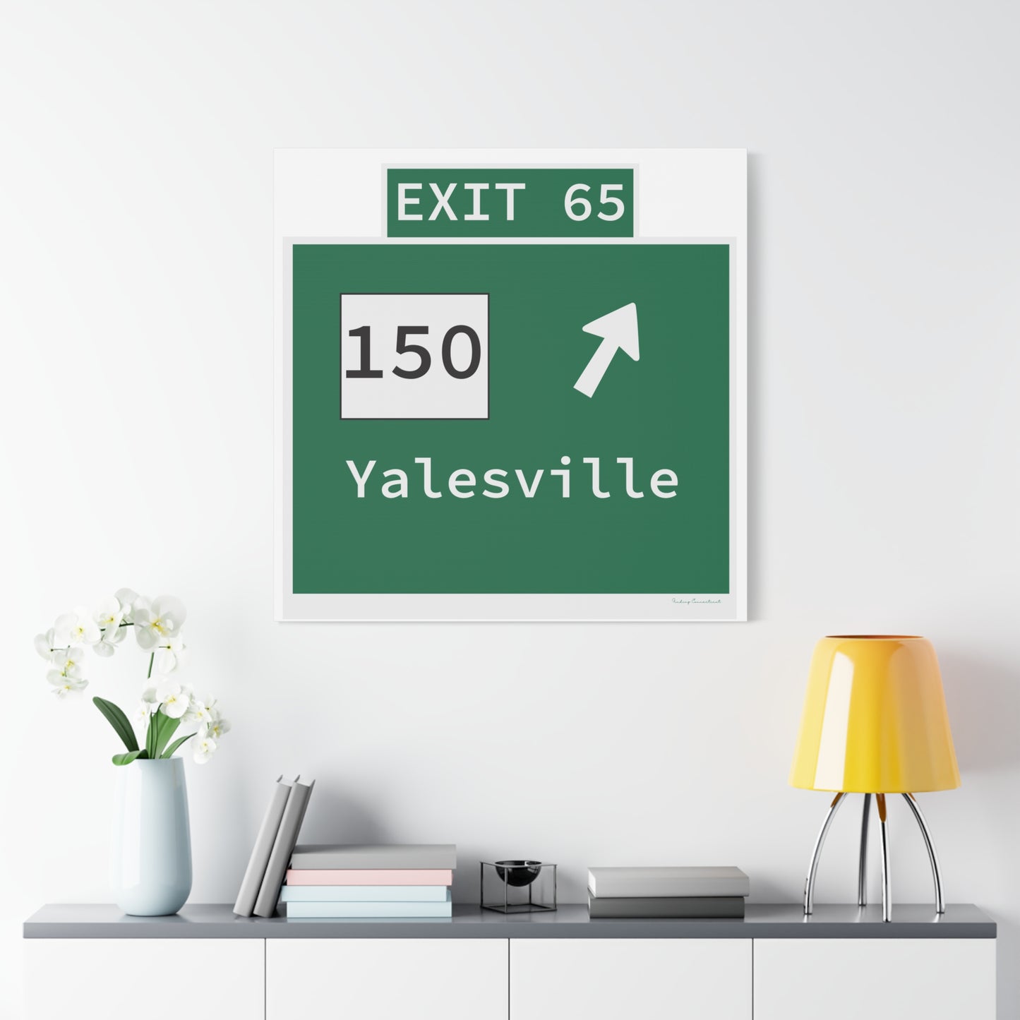 Vintage WCP Exit 65 Sign Matte Canvas, Stretched, 1.25"
