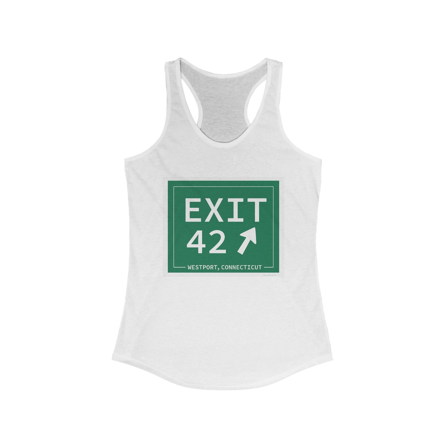 Vintage Exit 42 Merritt Parkway Sign Women's Ideal Racerback Tank Top