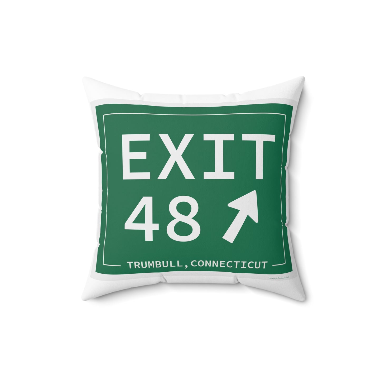 Vintage Exit 48 Merritt Parkway Sign Spun Polyester Square Pillow
