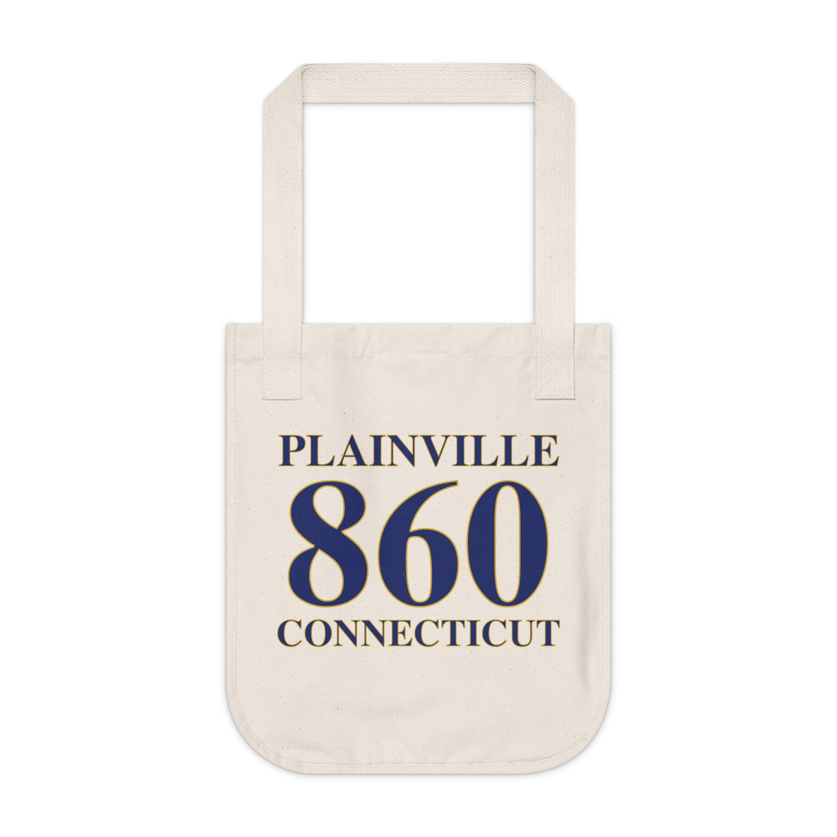 Plainville 860 Connecticut Organic Canvas Tote Bag