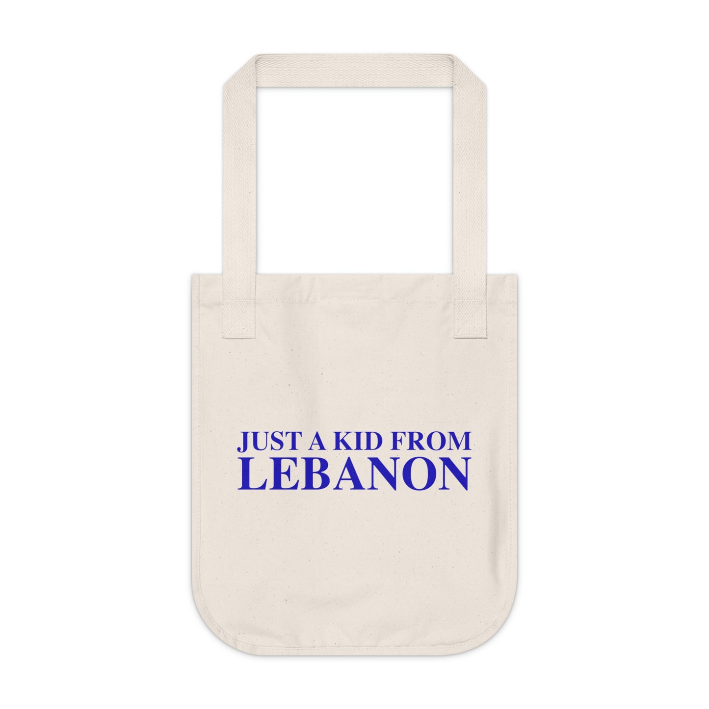 Just a kid from Lebanon Organic Canvas Tote Bag