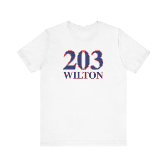 203 Wilton Red White & Blue  Unisex Jersey Short Sleeve T-Shirt