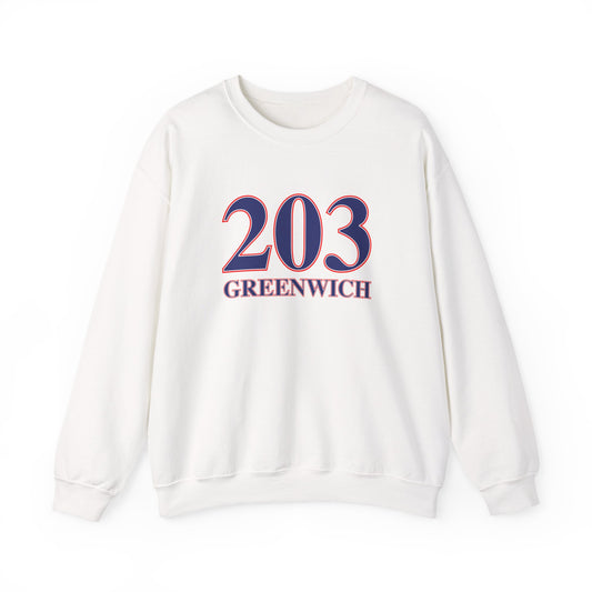 203 Greenwich Red, White & Blue Unisex Heavy Blend™ Crewneck Sweatshirt