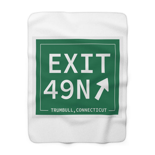 Vintage Exit 49N  Merritt Parkway Sign Sherpa Fleece Blanket