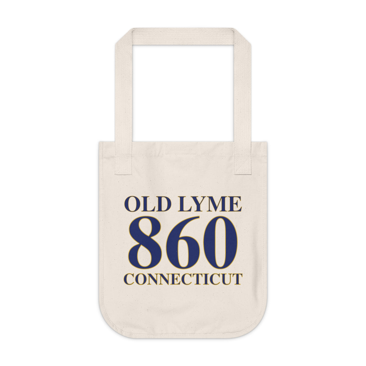 Old Lyme 860 Connecticut Organic Canvas Tote Bag