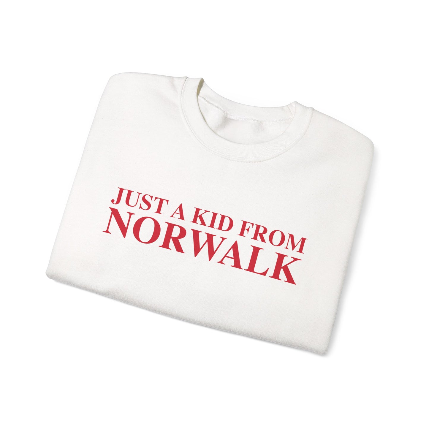 Just a kid from Norwalk Unisex Heavy Blend™ Crewneck Sweatshirt