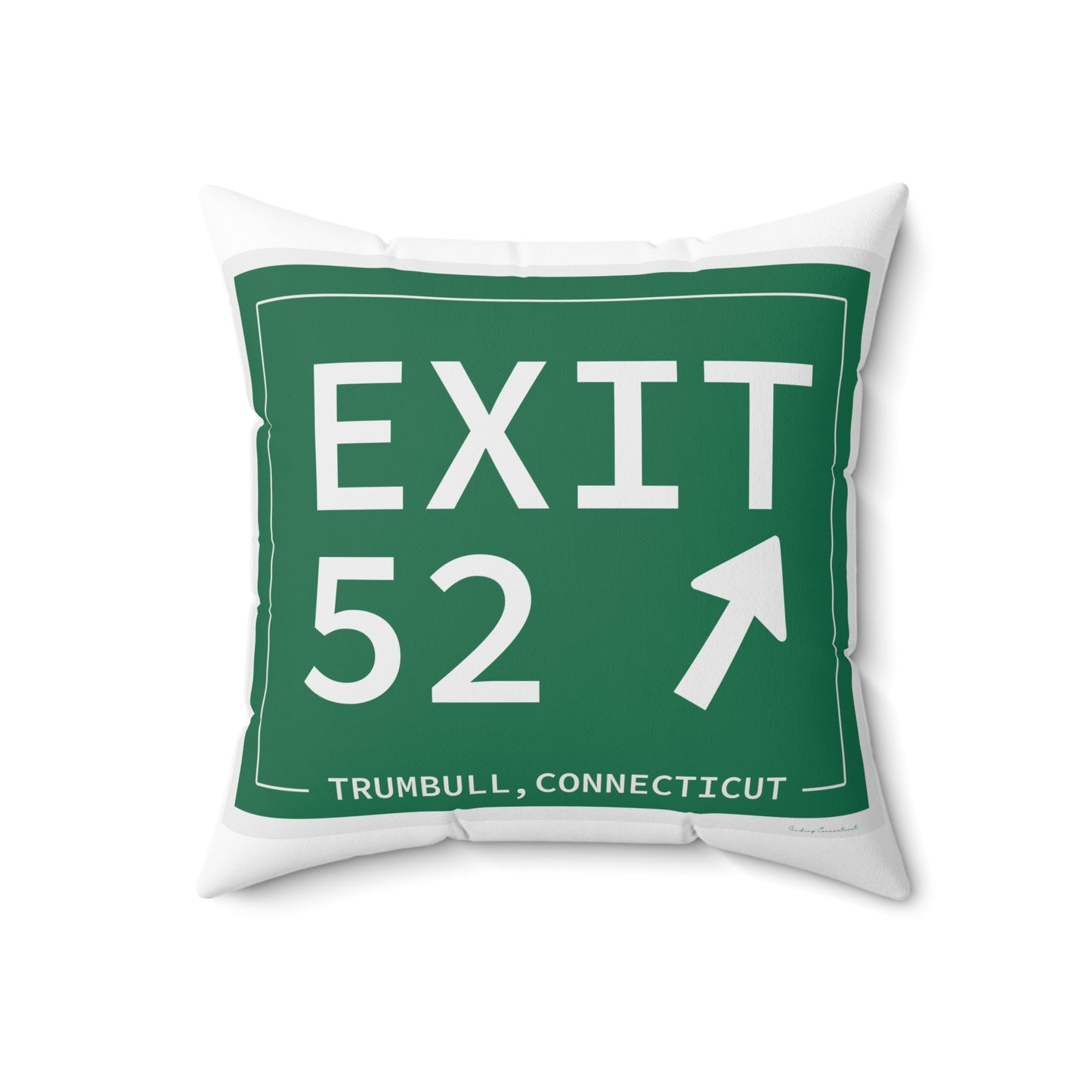 Vintage Exit 52 Merritt Parkway Sign Spun Polyester Square Pillow