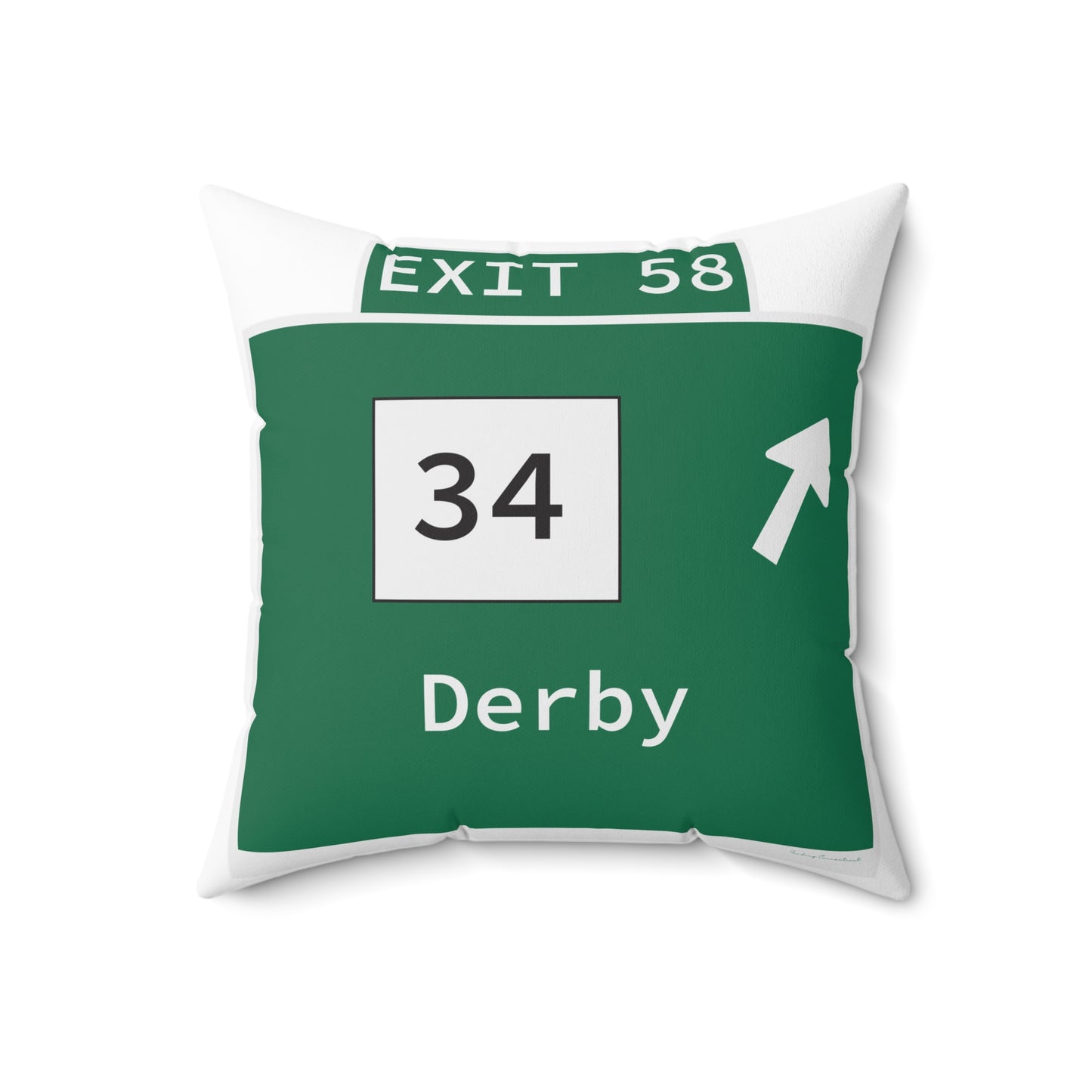 Vintage WCP Exit 58 Sign Spun Polyester Square Pillow