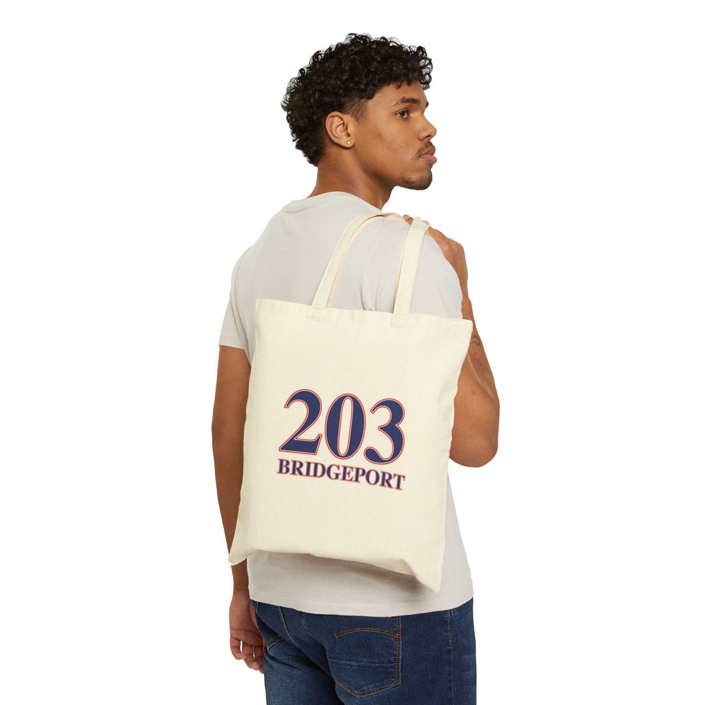 203 Bridgeport Red White & Blue Cotton Canvas Tote Bag