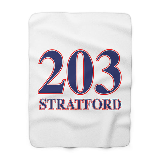 203 Stratford Red White & Blue Sherpa Fleece Blanket