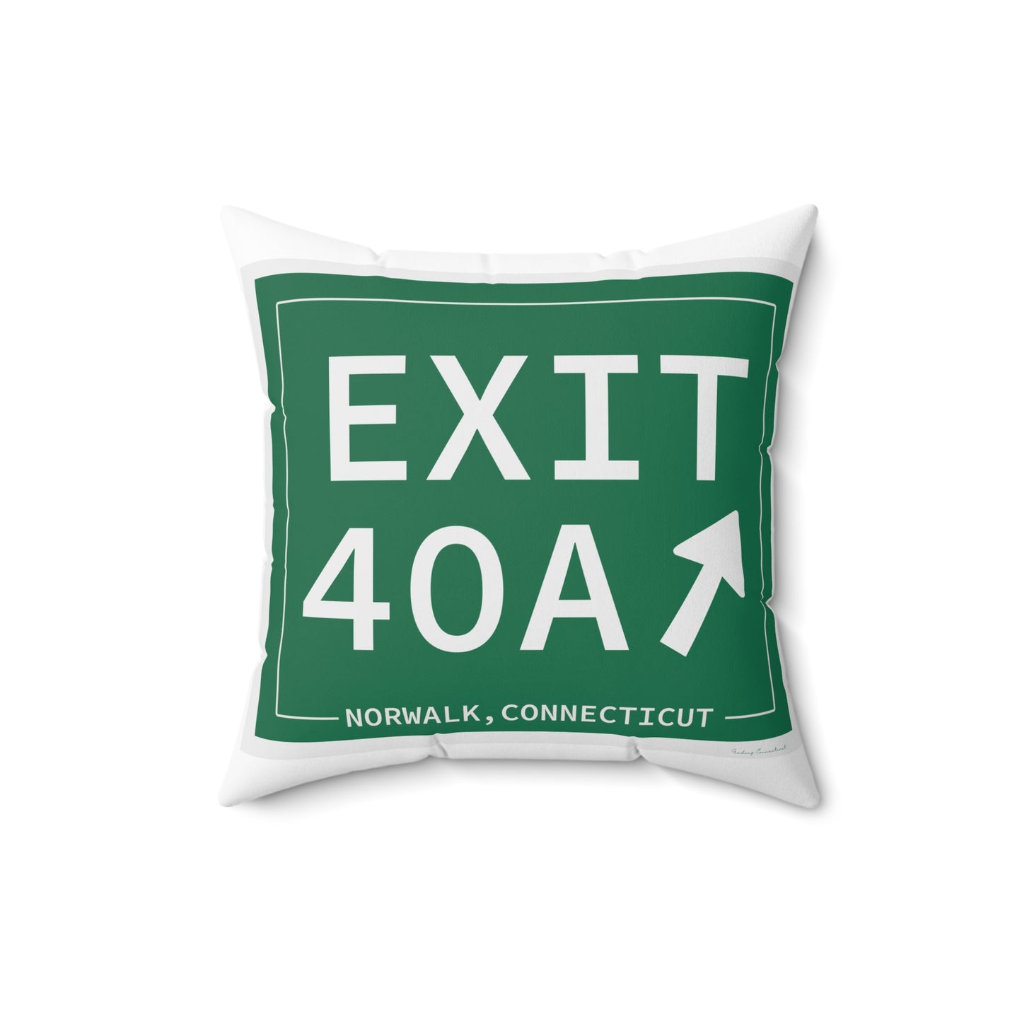 Vintage Exit 40A Merritt Parkway Sign Spun Polyester Square Pillow