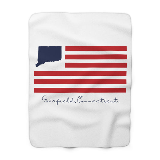 Fairfield Connecticut Flag Sherpa Fleece Blanket