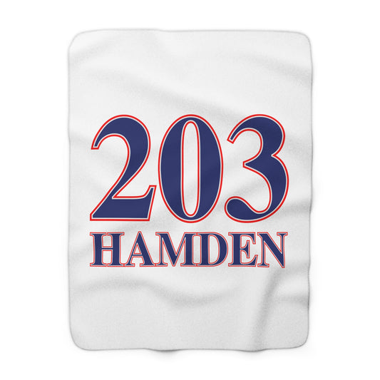 203 Hamden Red White & Blue Sherpa Fleece Blanket