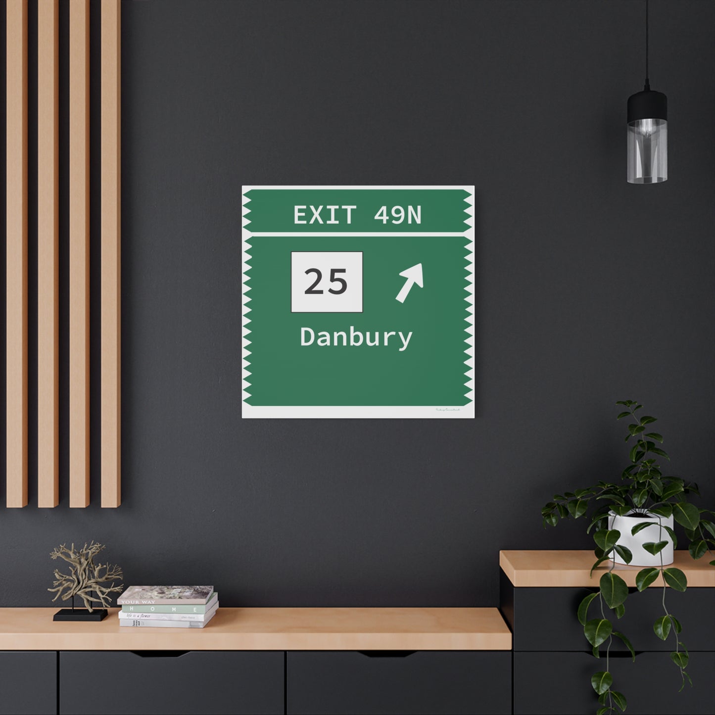 Vintage Merritt Parkway Exit 49N Sign Matte Canvas, Stretched, 1.25"