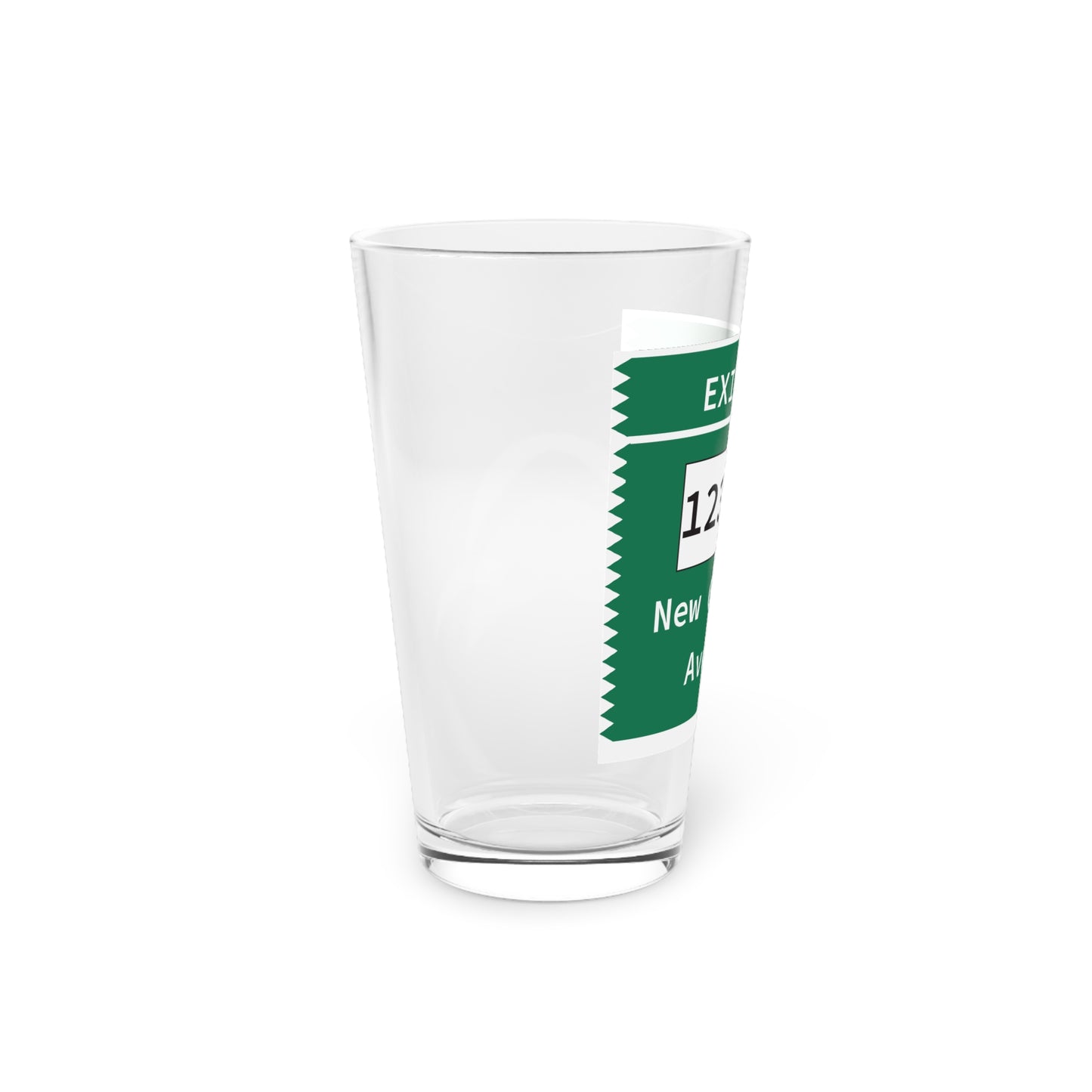 Vintage Merritt Parkway Exit 38 Sign Pint Glass, 16oz