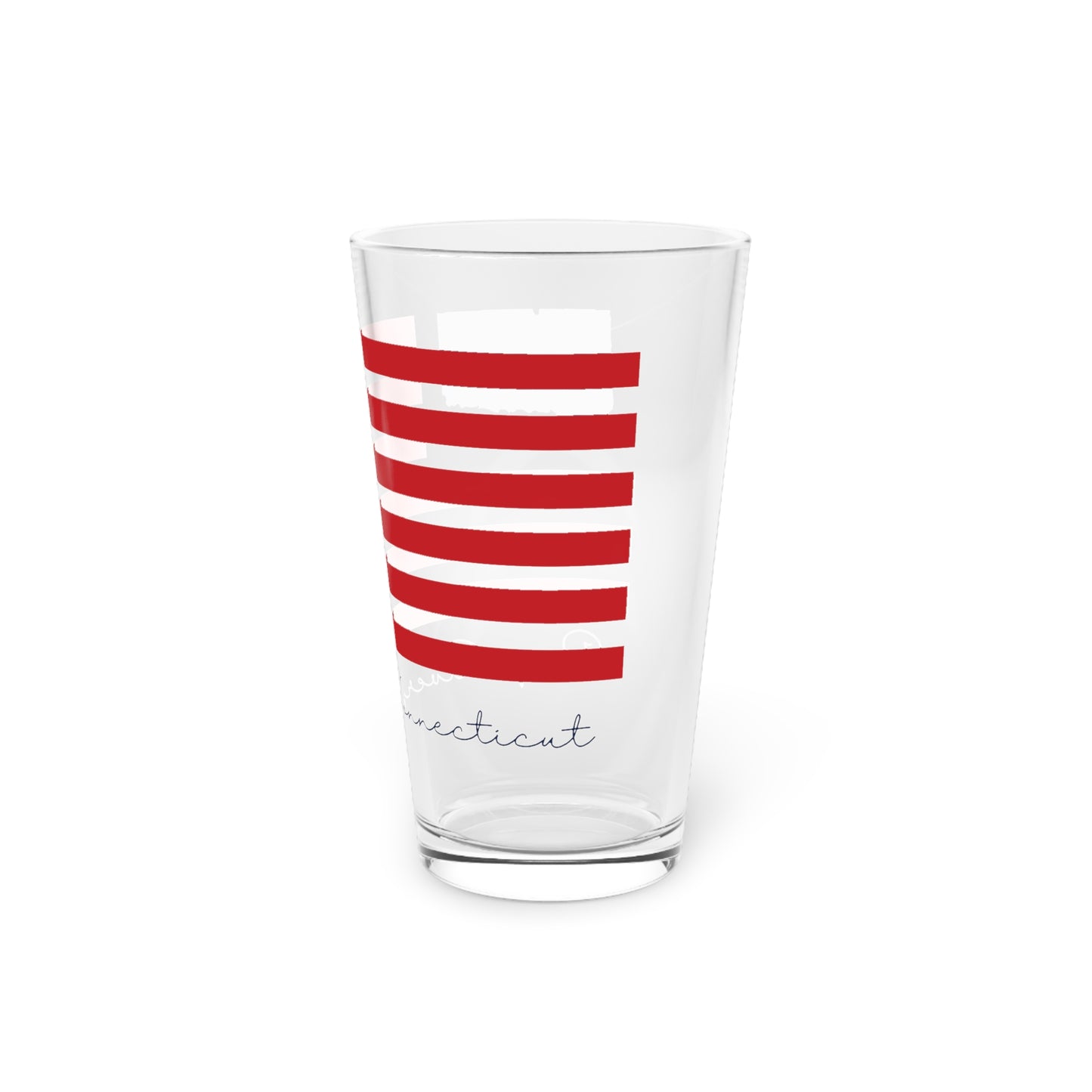Deep River Connecticut Flag Pint Glass, 16oz