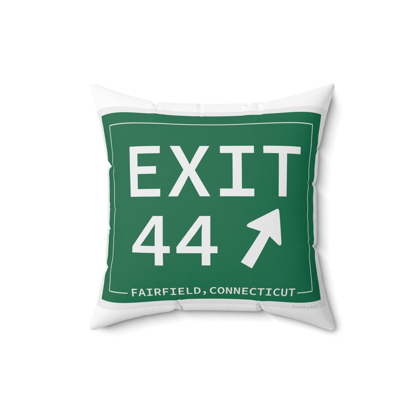 Vintage Exit 44 Merritt Parkway Sign Spun Polyester Square Pillow