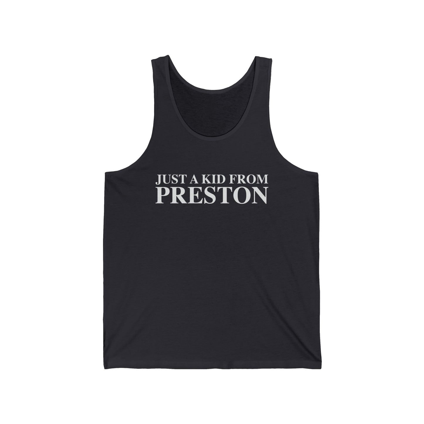 Just a kid from Preston Unisex Jersey Tank Top