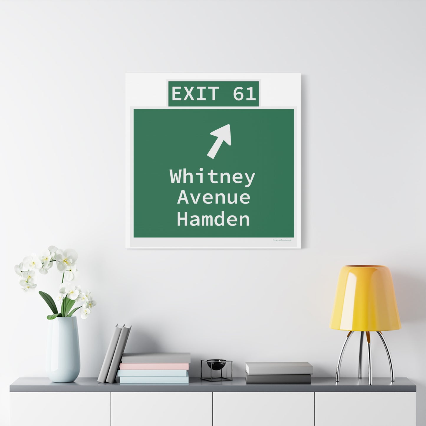 Vintage WCP Exit 61 Sign Matte Canvas, Stretched, 1.25"