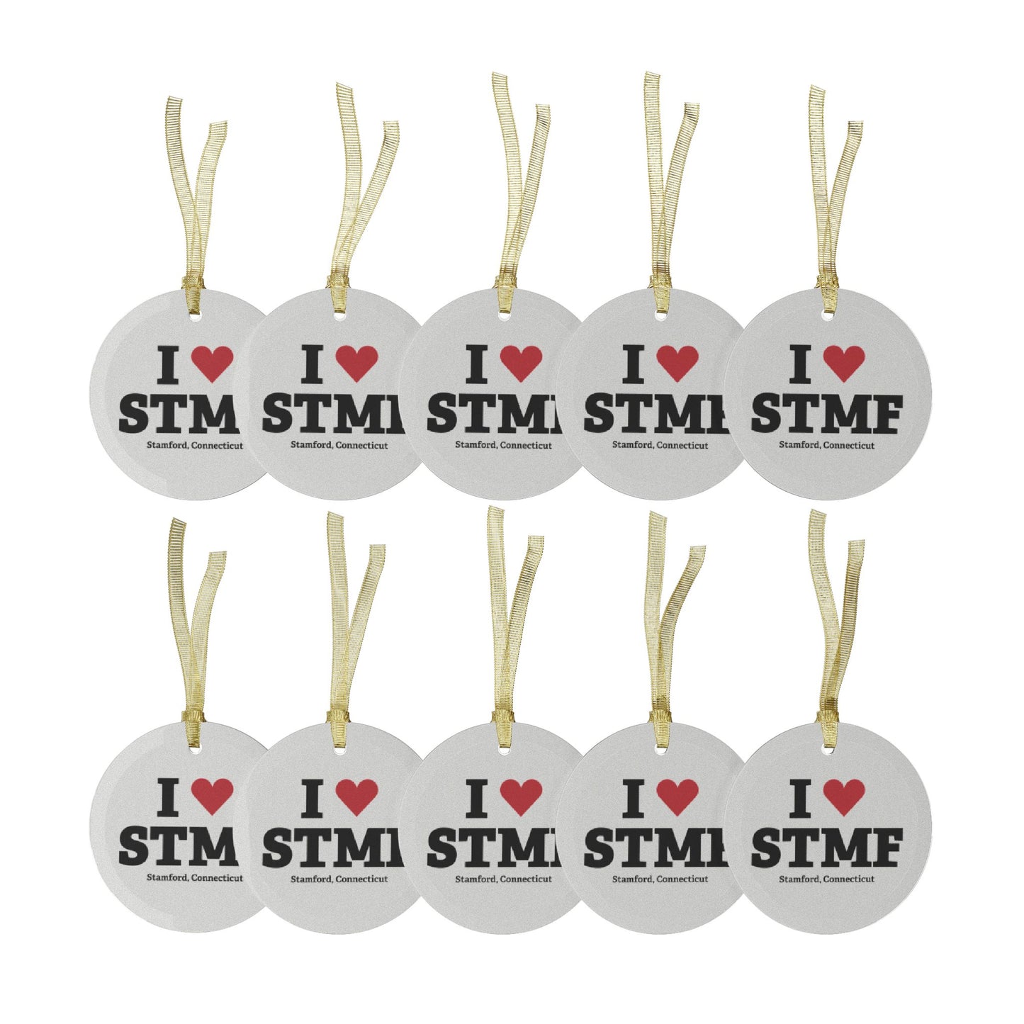 I Heart STMF
Glass Ornaments