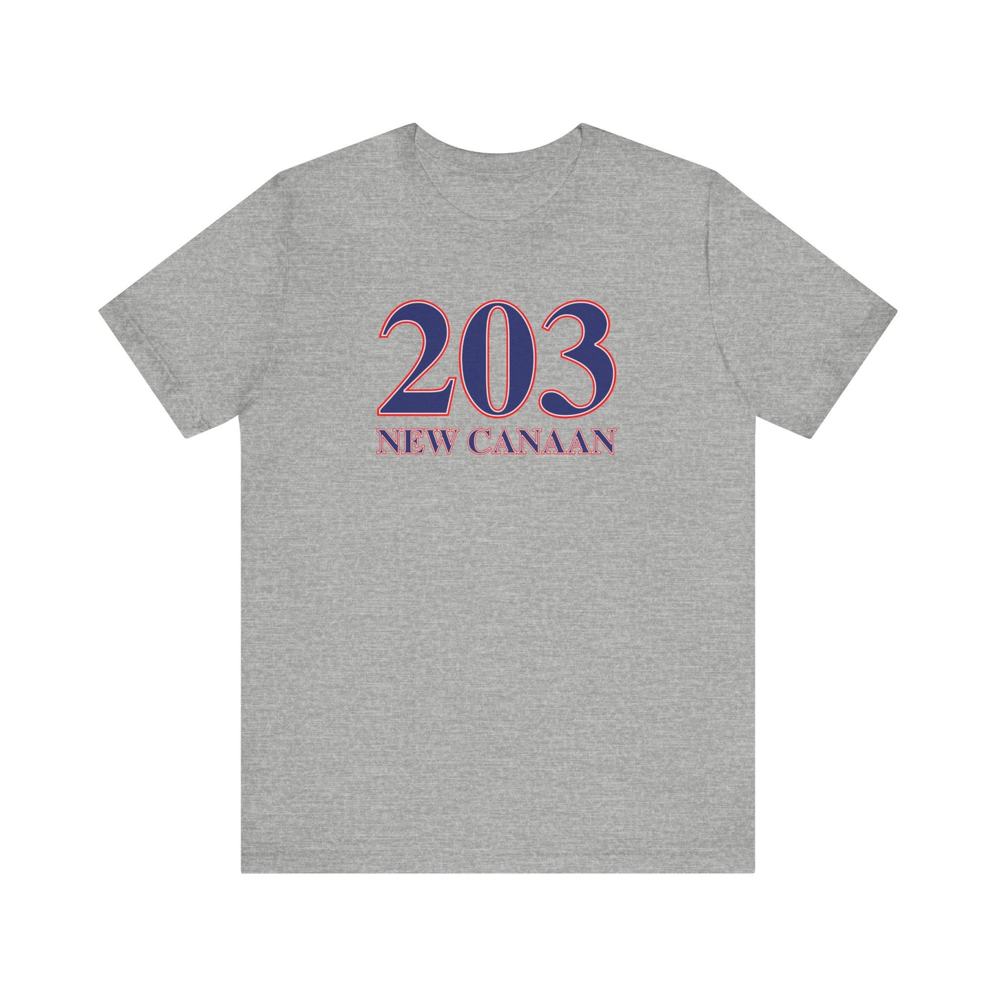 203 New Canaan Red White & Blue  Unisex Jersey Short Sleeve T-Shirt