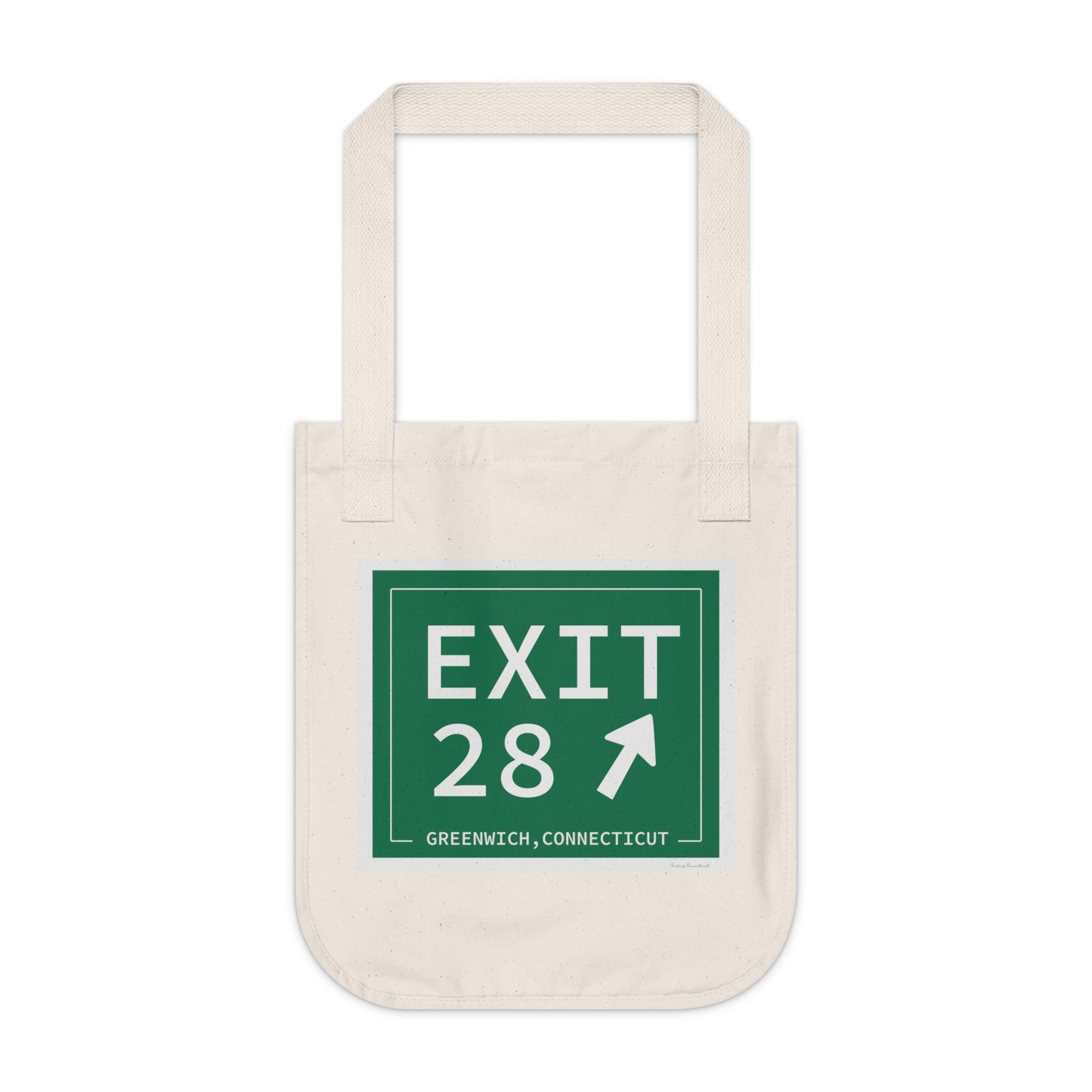 Vintage Exit 28 Merritt Parkway Sign Organic Canvas Tote Bag