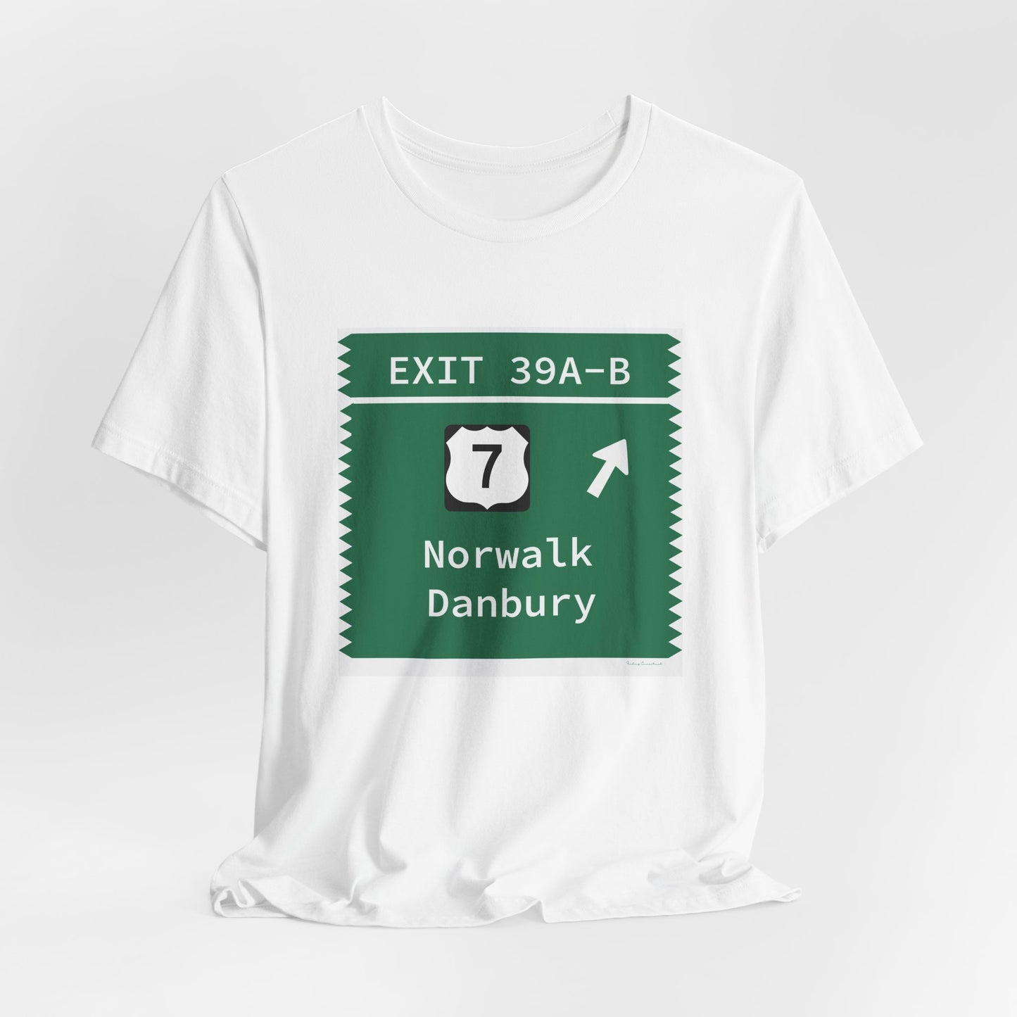Vintage Merritt Parkway Exit 39 A-B Sign Unisex Jersey Short Sleeve T-Shirt