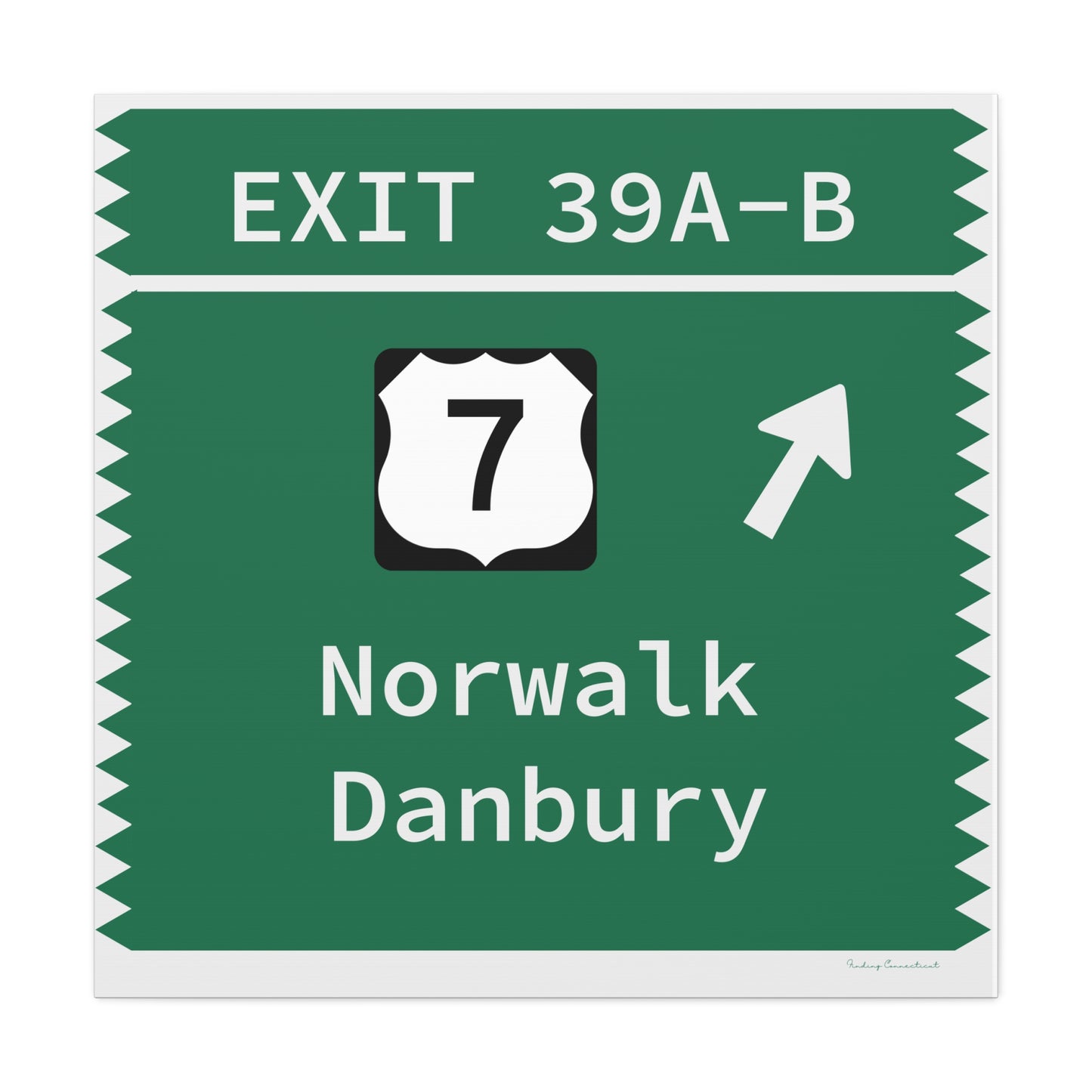 Vintage Merritt Parkway Exit 39 A-B SignMatte Canvas, Stretched, 1.25"