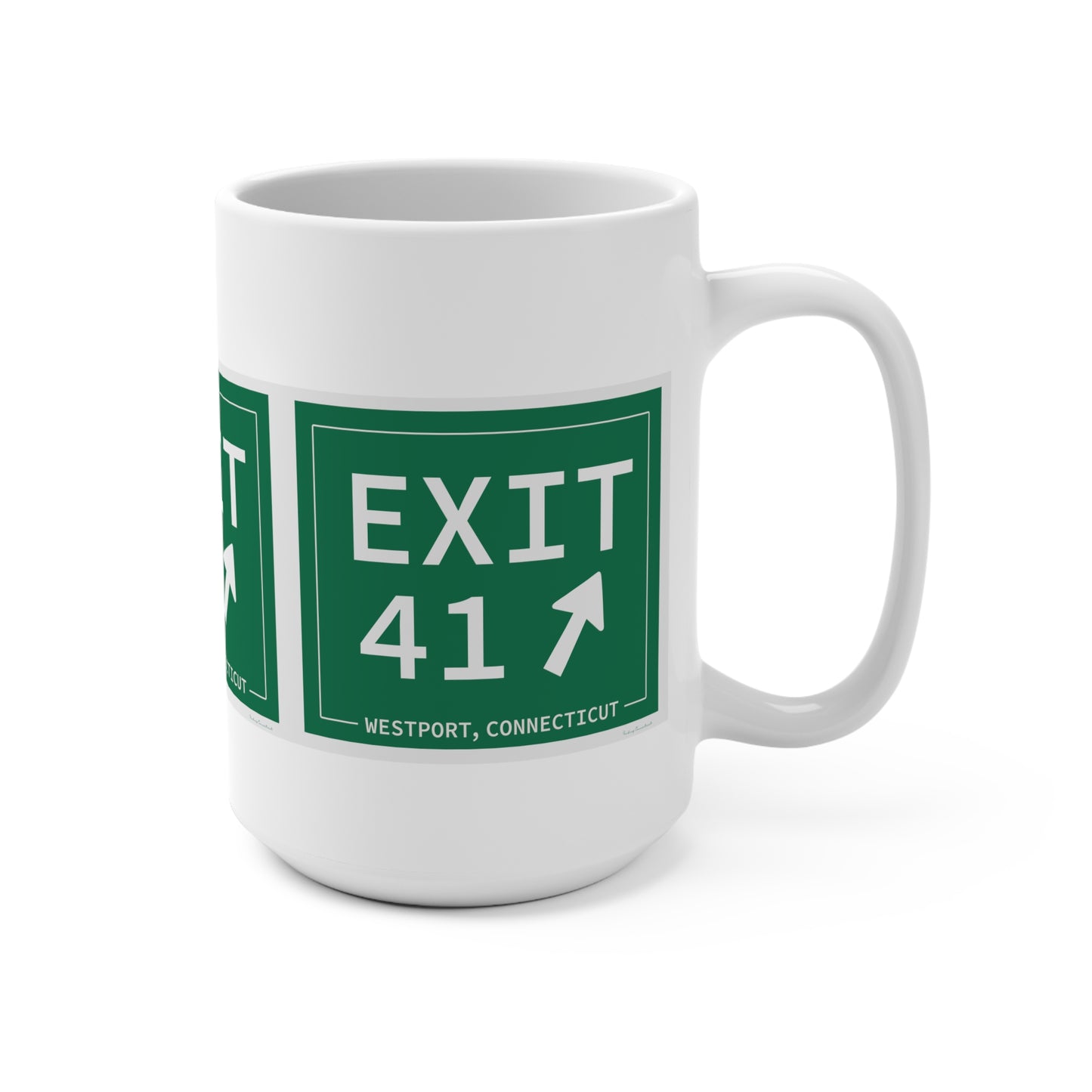Vintage Exit 41 Merritt Parkway Sign Mug 15oz