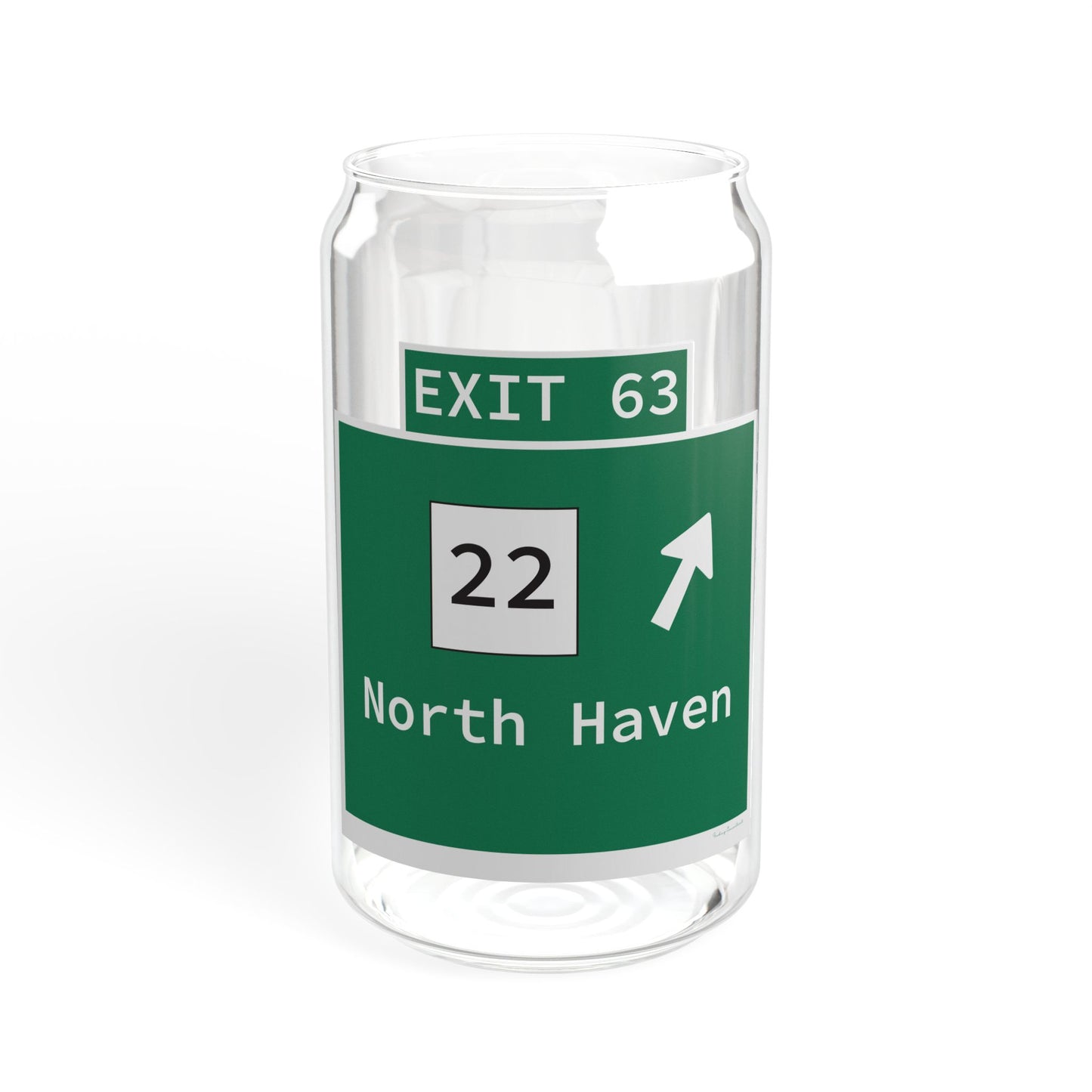Vintage WCP Exit 63 Sign Sipper Glass, 16oz