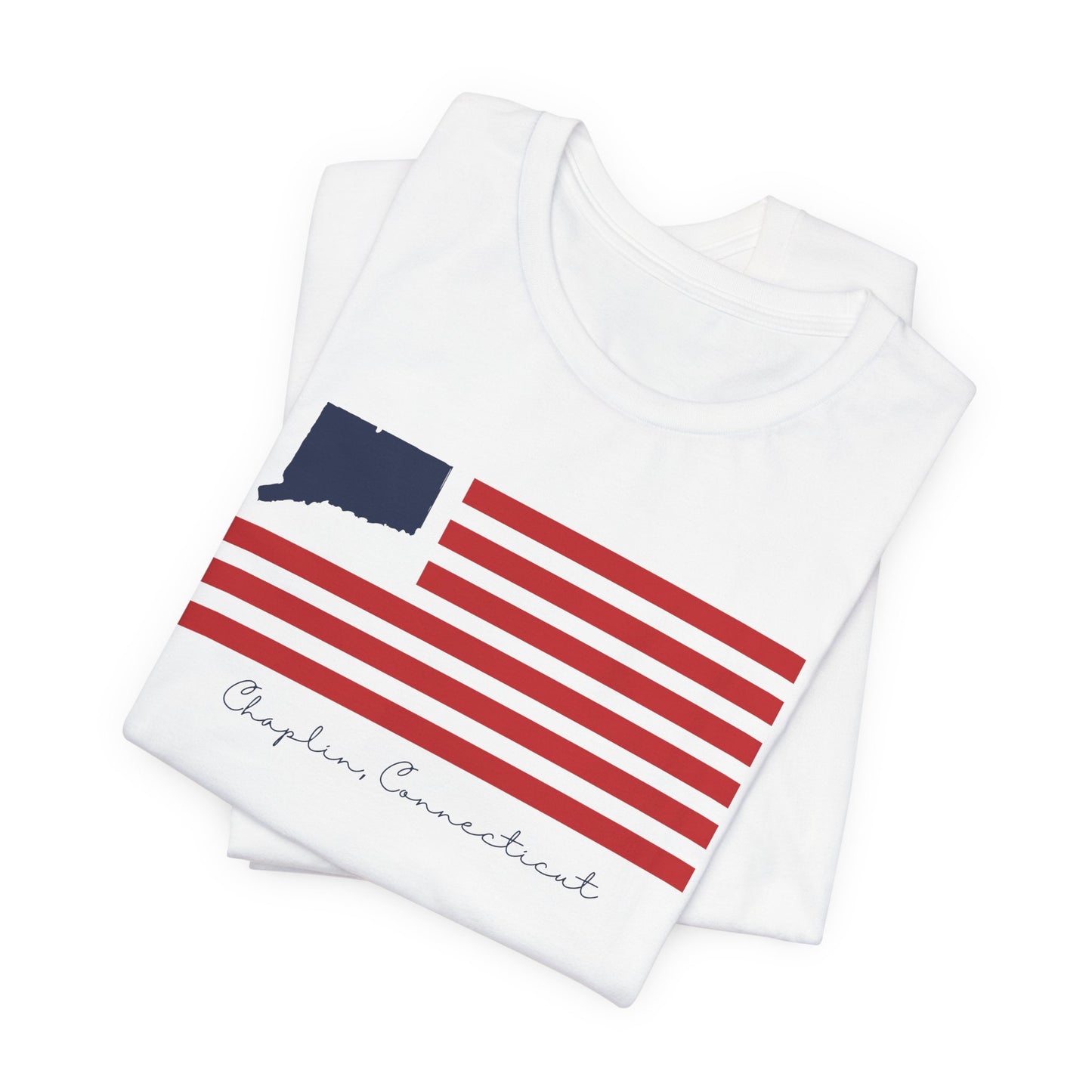 Chaplin Connecticut Flag Unisex Jersey Short Sleeve T-Shirts