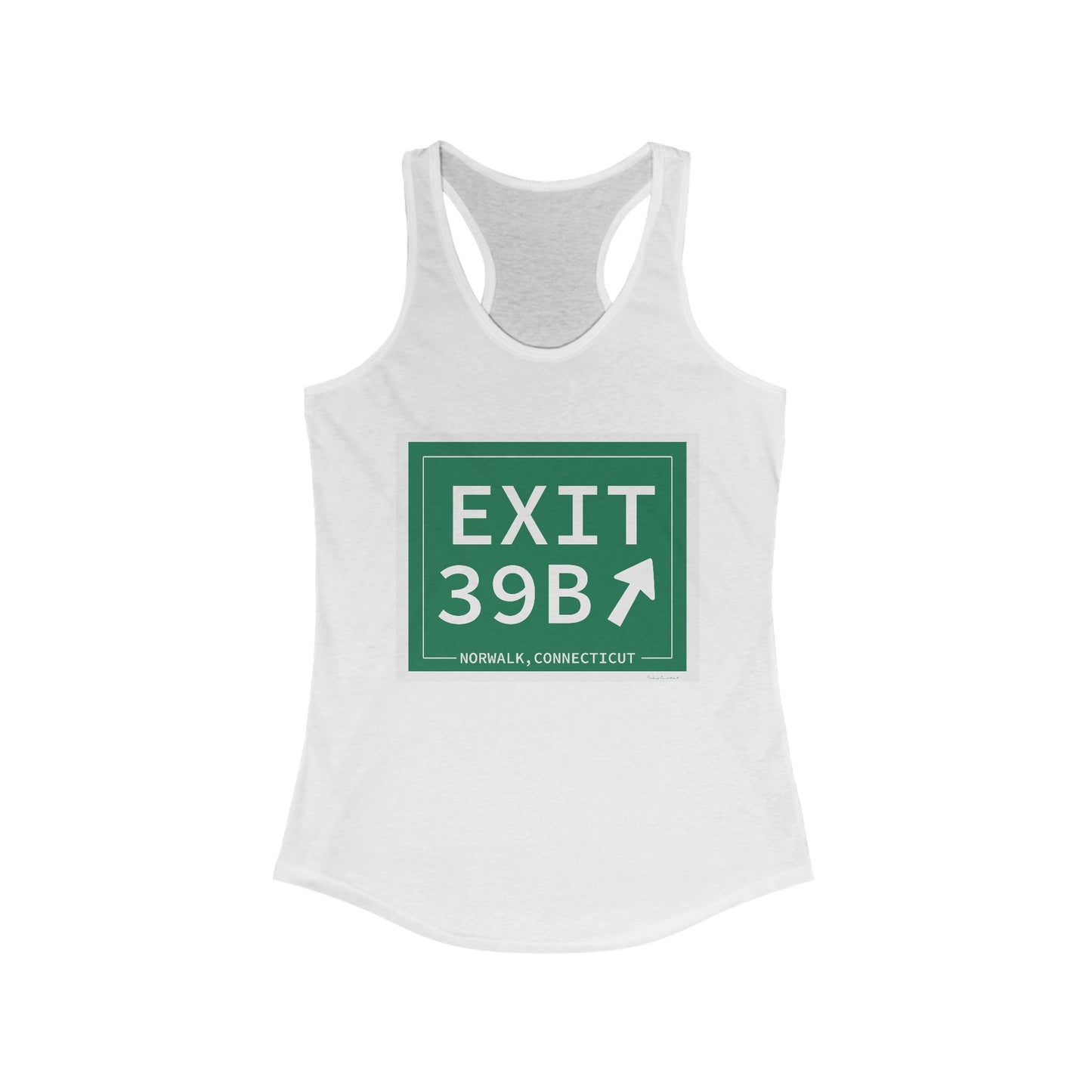 Vintage Exit 39B Merritt Parkway Sign Women's Ideal Racerback Tank Top