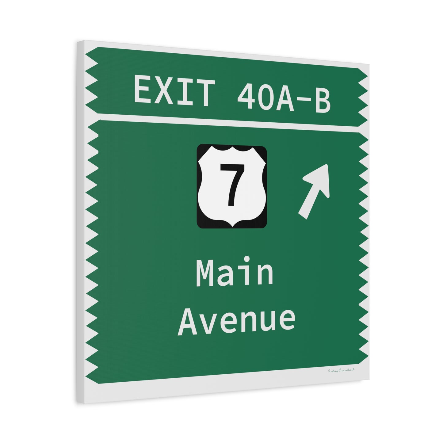 Vintage Merritt Parkway Exit 40 A-B Sign Matte Canvas, Stretched, 1.25"