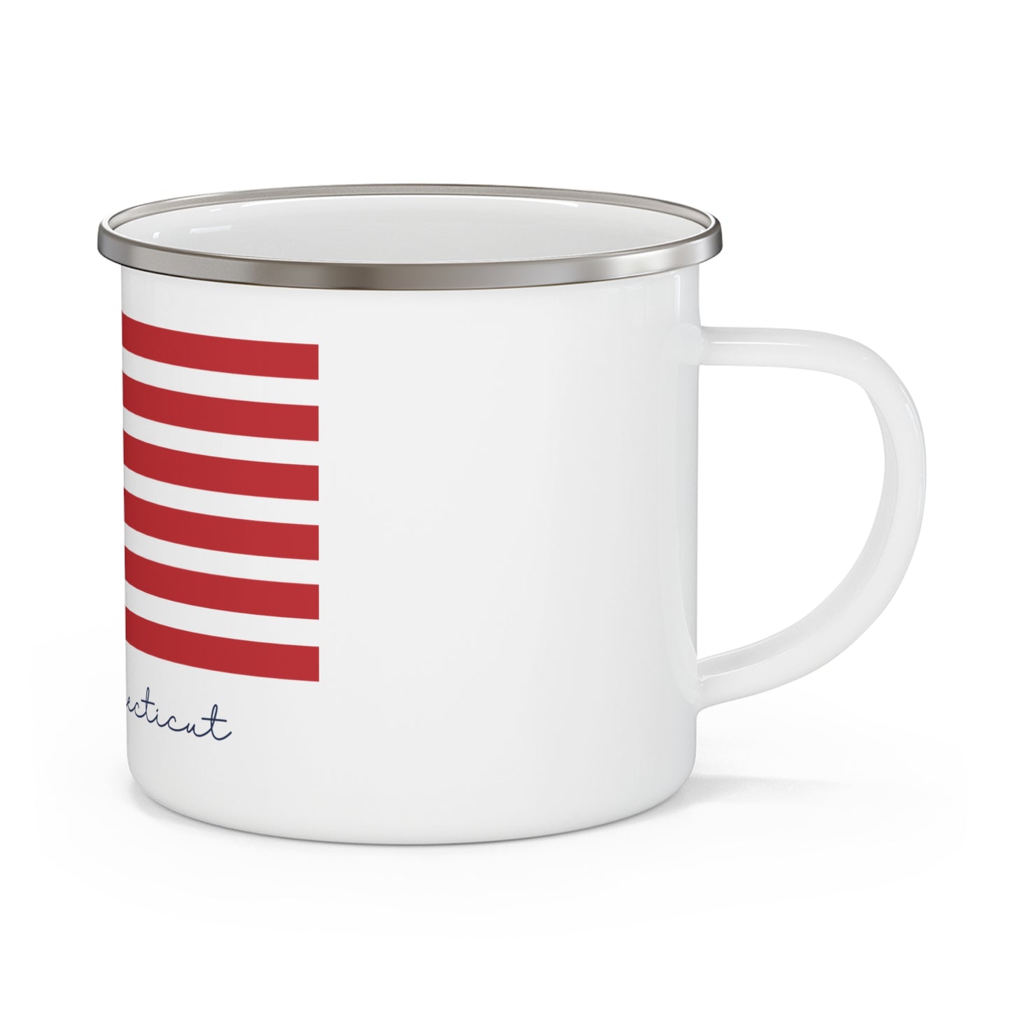 Orange Connecticut Flag Enamel Camping Mug