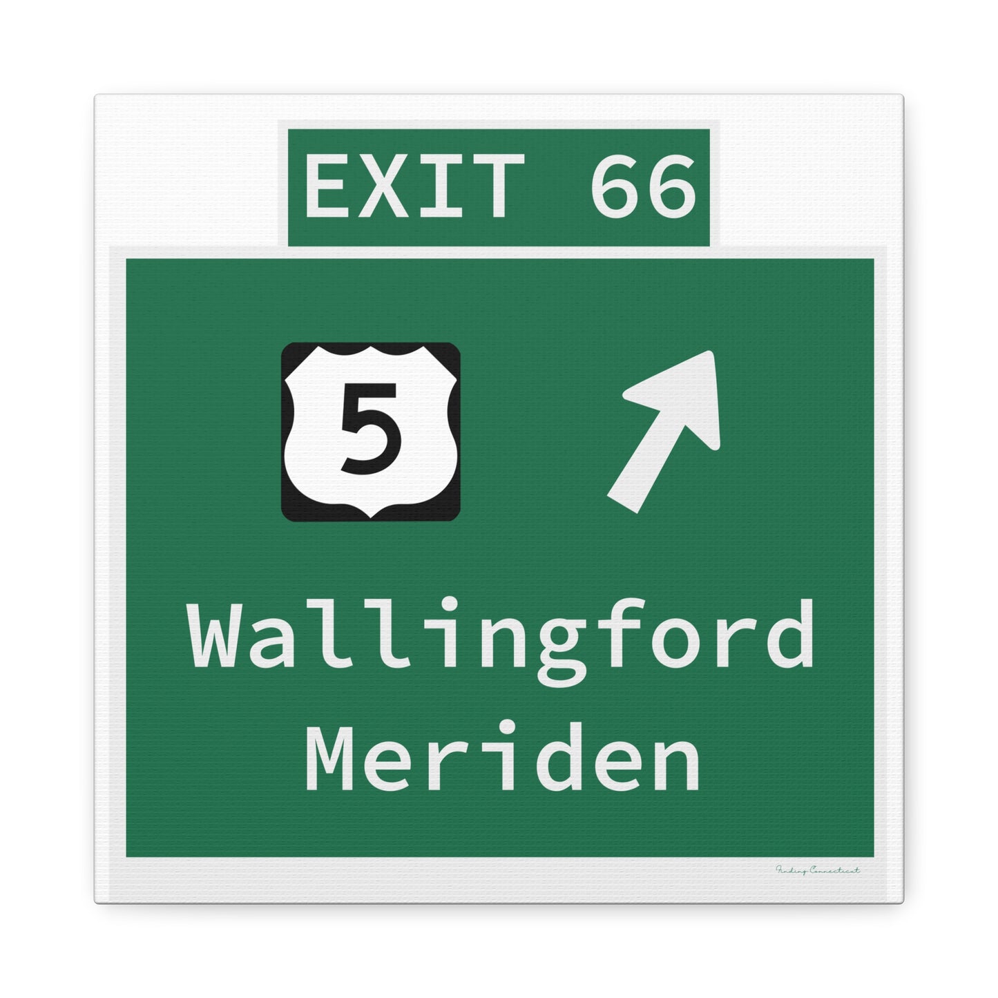 Vintage WCP Exit 66 Sign Matte Canvas, Stretched, 1.25"
