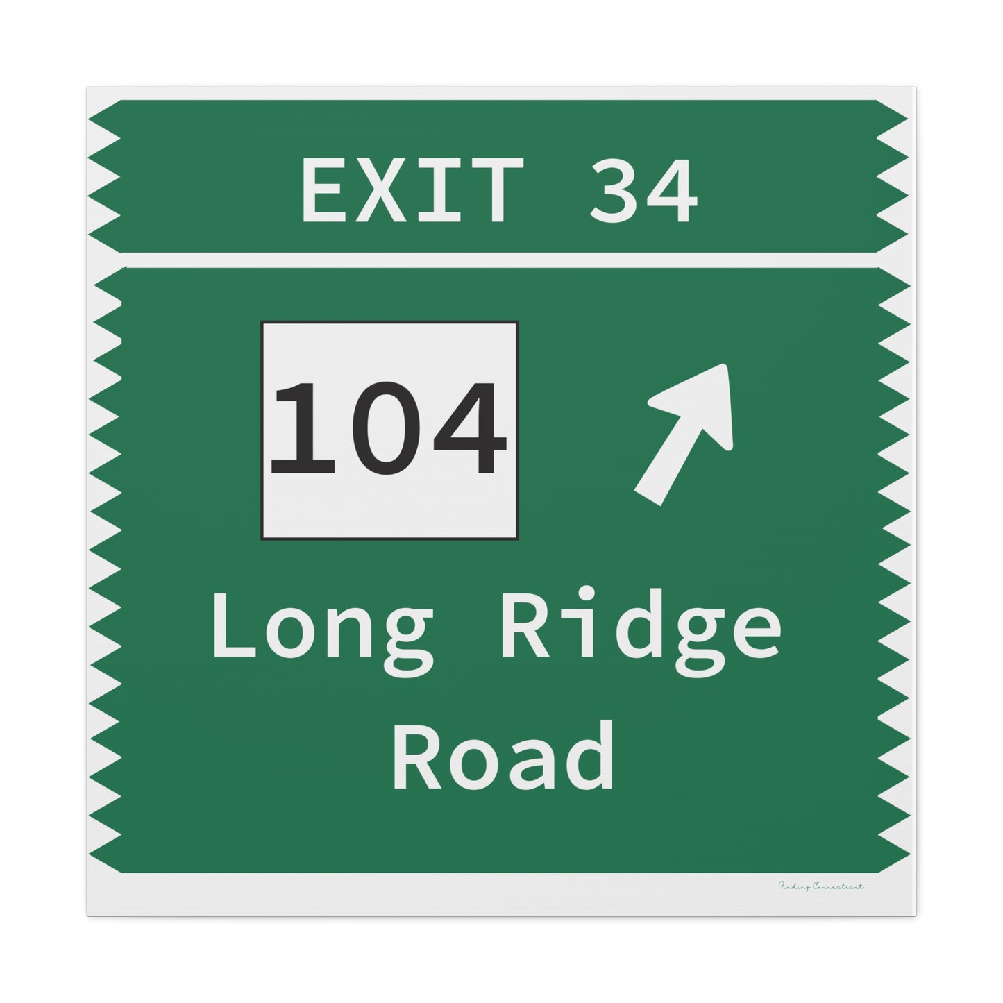 Vintage Merritt Parkway Exit 34 Sign Matte Canvas, Stretched, 1.25"