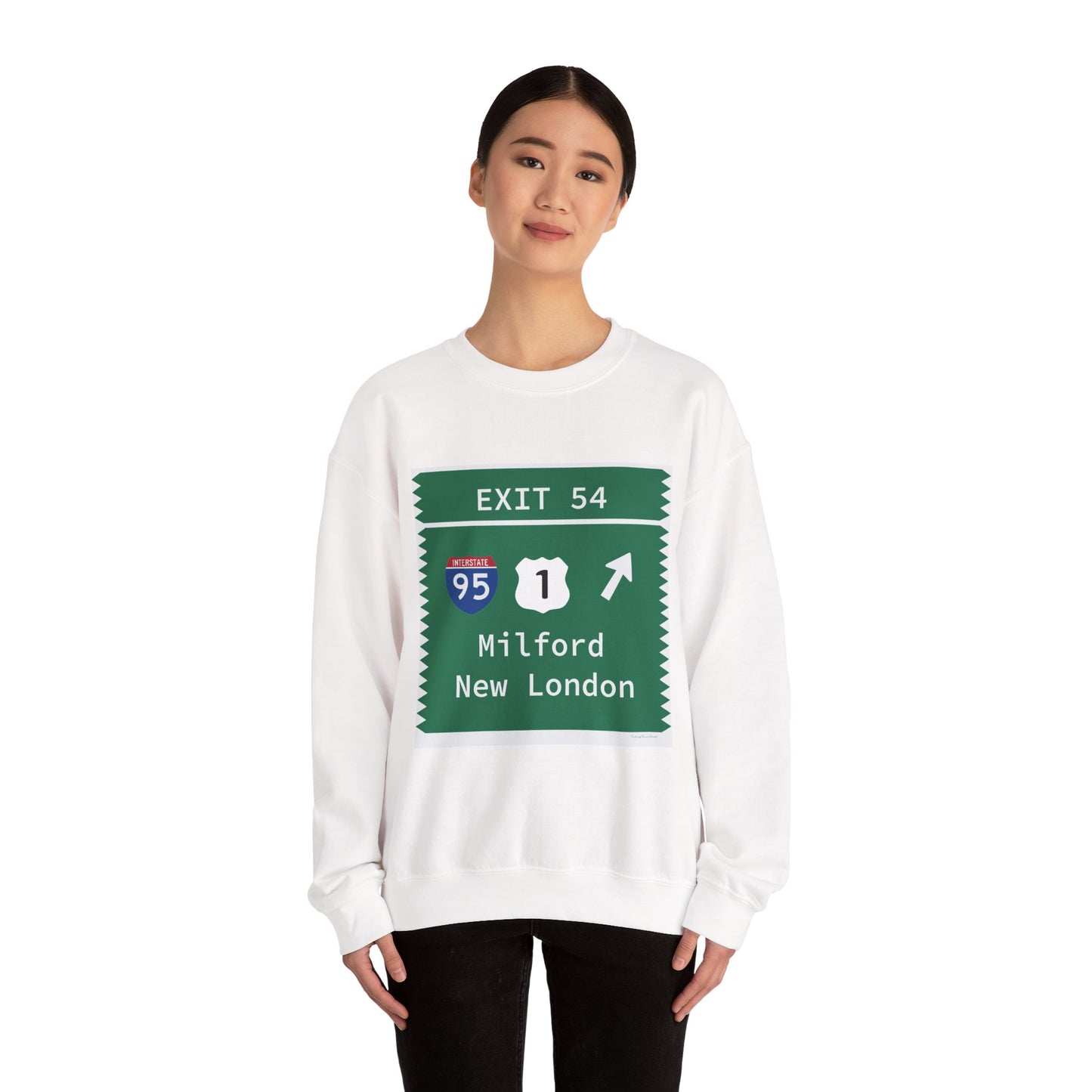 Vintage Merritt Parkway Exit 54 Sign Unisex Heavy Blend™ Crewneck Sweatshirt