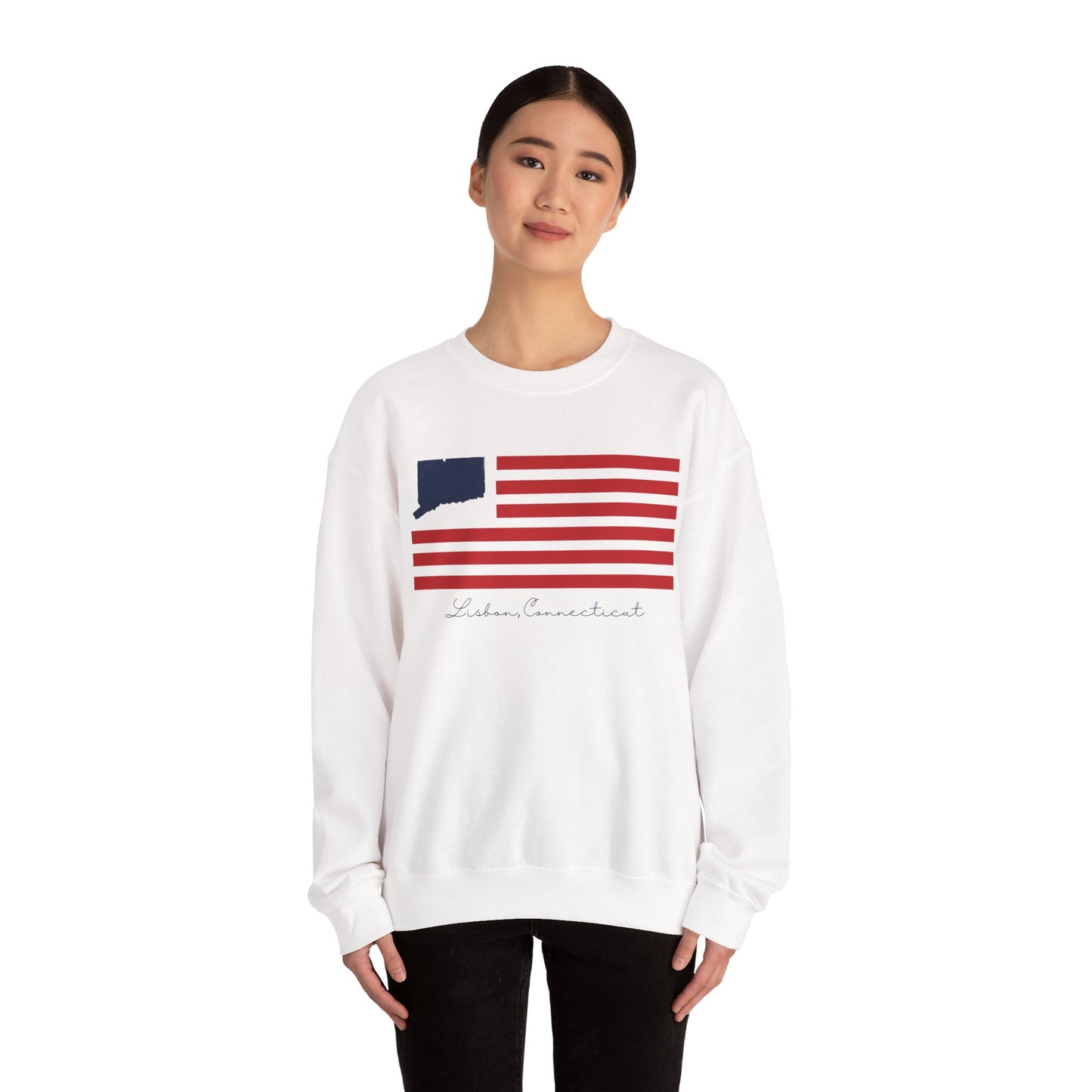 Lisbon Connecticut Flag Unisex Heavy Blend™ Crewneck Sweatshirt