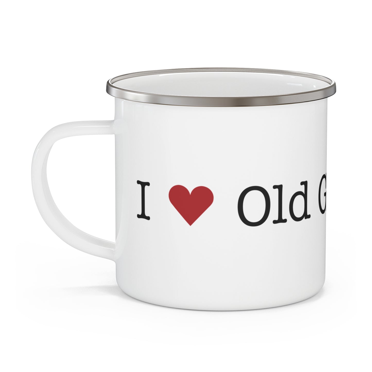 I Heart Old Greenwich. Enamel Camping Mug