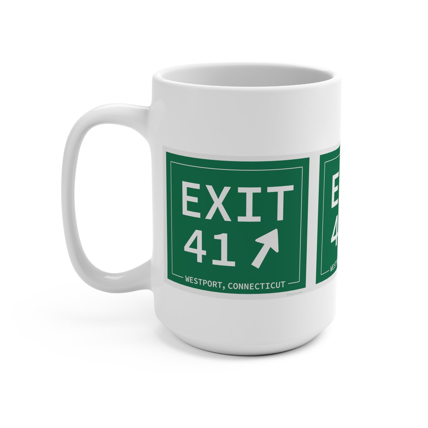 Vintage Exit 41 Merritt Parkway Sign Mug 15oz