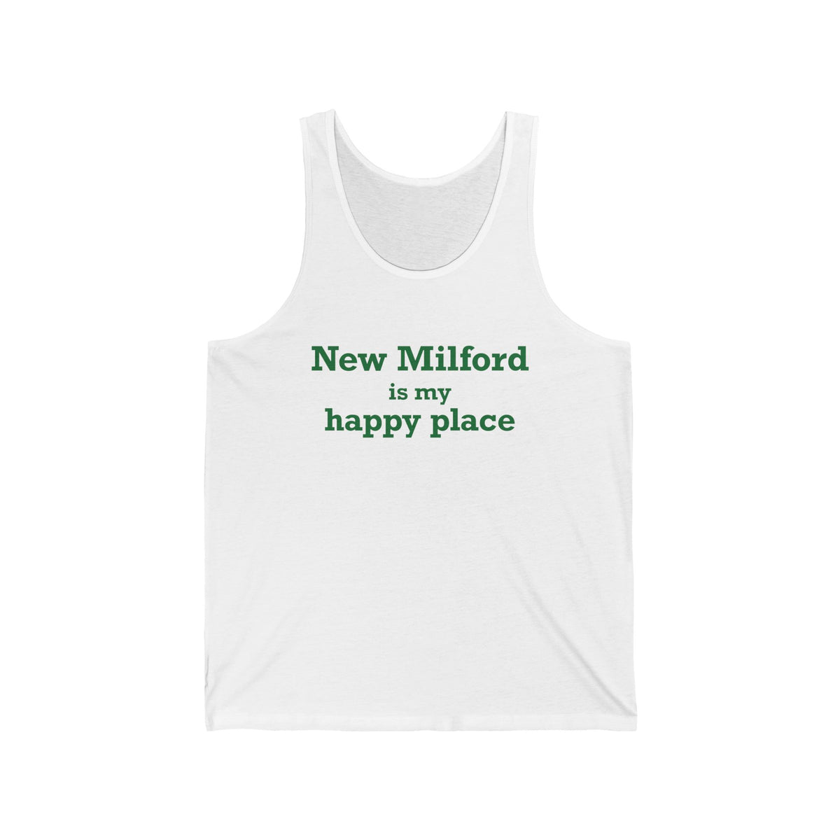 New Milford is My Happy Place Unisex Jersey Tank Top