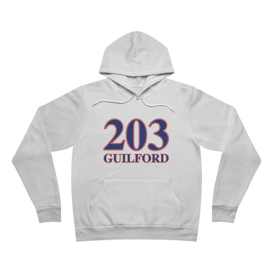 203 Guilford Red White & Blue Unisex Sponge Fleece Pullover Hoodie