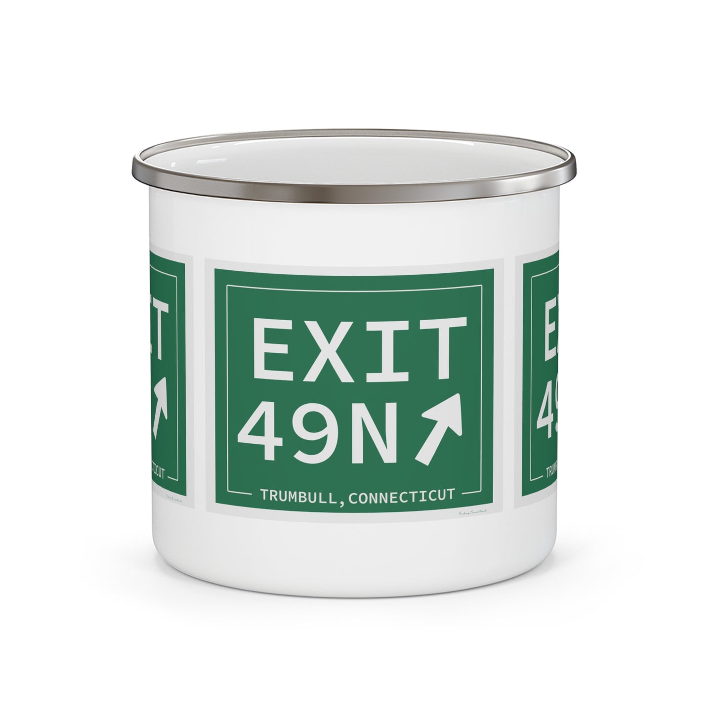 Vintage Exit 49N Merritt Parkway Sign Enamel Camping Mug