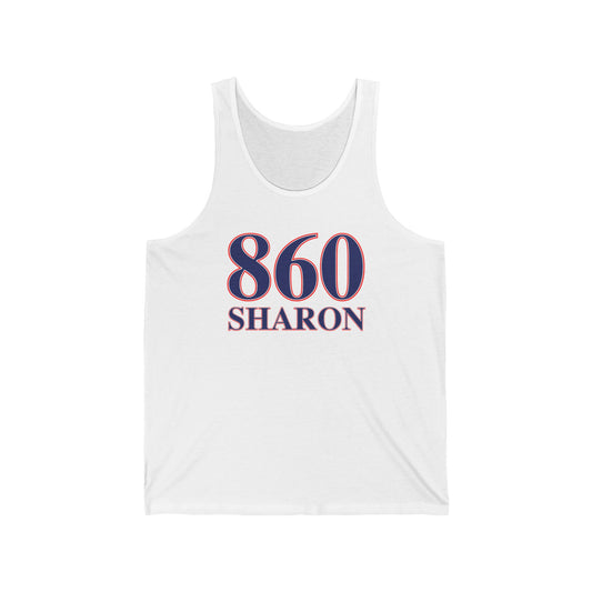 860 Sharon Red White & Blue Unisex Jersey Tank Top