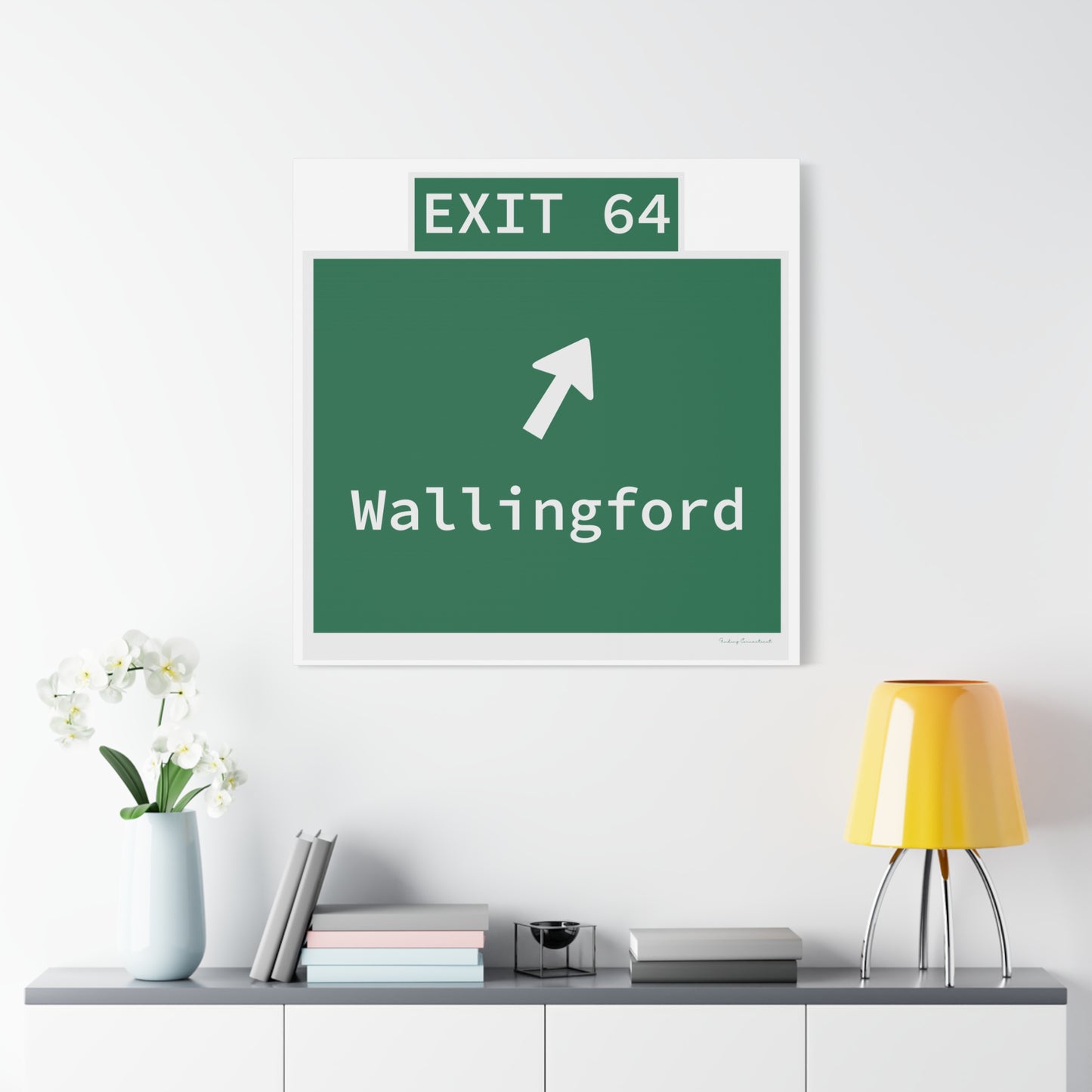 Vintage WCP Exit 64 Sign Matte Canvas, Stretched, 1.25"