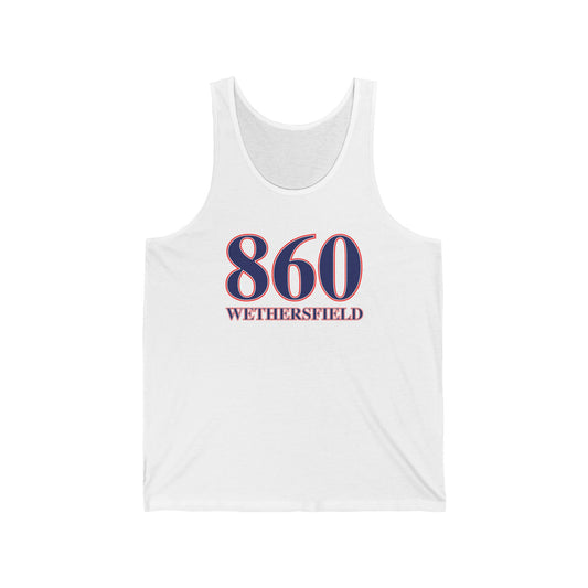 860 Wethersfield Red White & Blue Unisex Jersey Tank Top