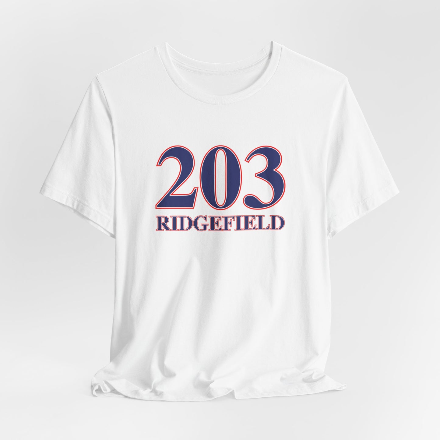 203 Ridgefield Red White & Blue Unisex Jersey Short Sleeve T-Shirt